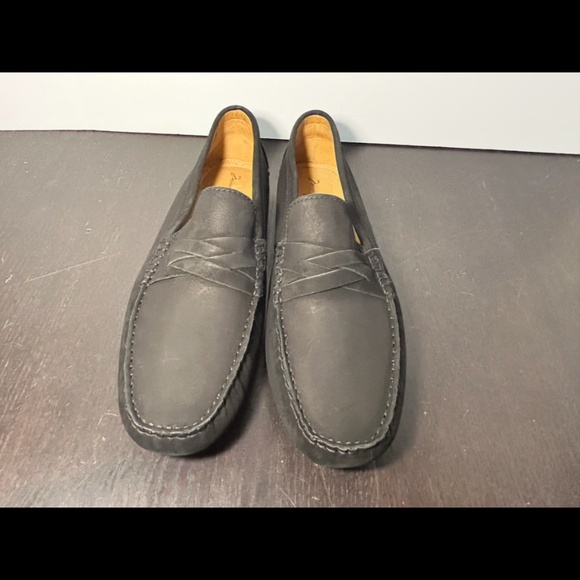 Massimo Matteo Nubuck Loafers Driving Shoes Black Mens 10 main image 8